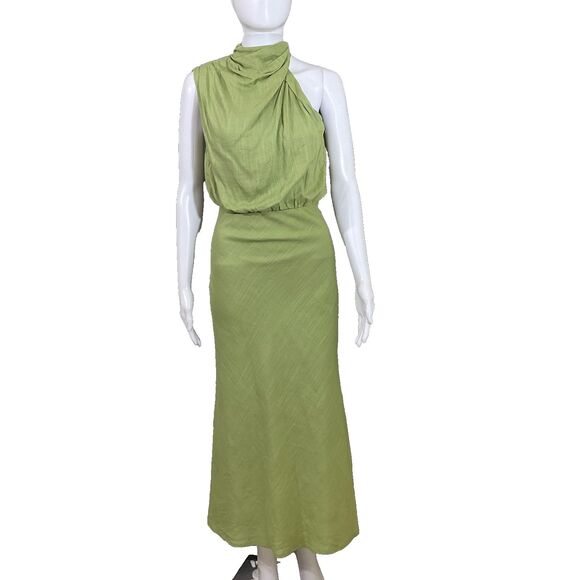 Billy J Keira Maxi Dress Linen blend AUS Size 6 US Size 2 green special occasion - Picture 1 of 9
